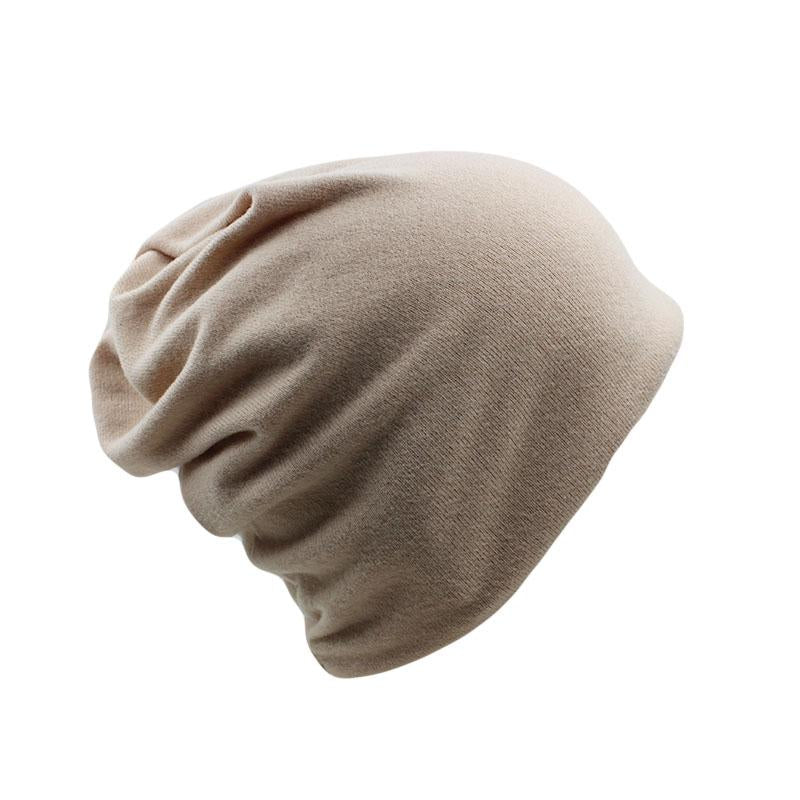 Solid Color Cotton and Polyester Beanie, Scarf or Bonnet-Hats-Innovato Design-Pink-Innovato Design