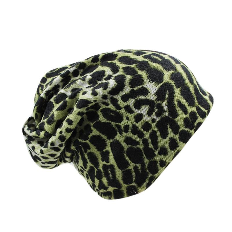 Leopard Print Polyester Beanie, Scarf or Skullie-Hats-Innovato Design-Black-Innovato Design