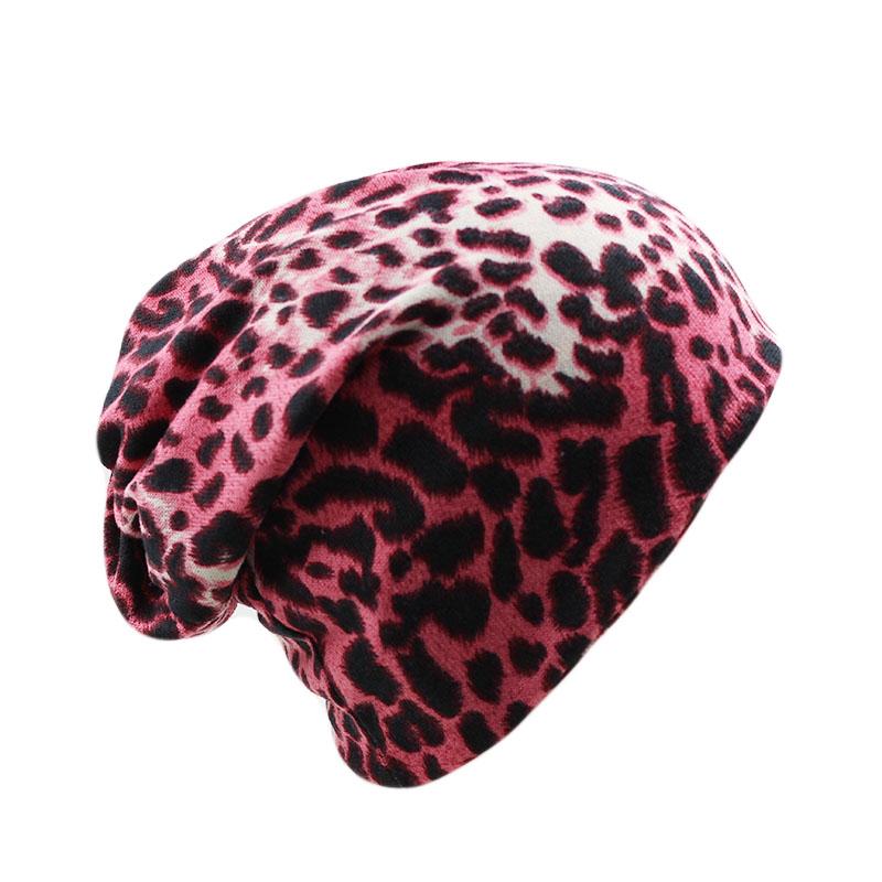 Leopard Print Polyester Beanie, Scarf or Skullie-Hats-Innovato Design-Black-Innovato Design