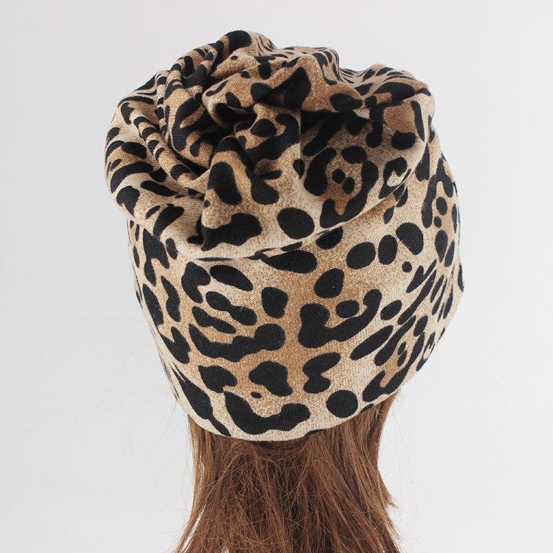 Hip-hop Leopard Print Cotton Beanie, Skullie or Scarf-Hats-Innovato Design-White-Innovato Design