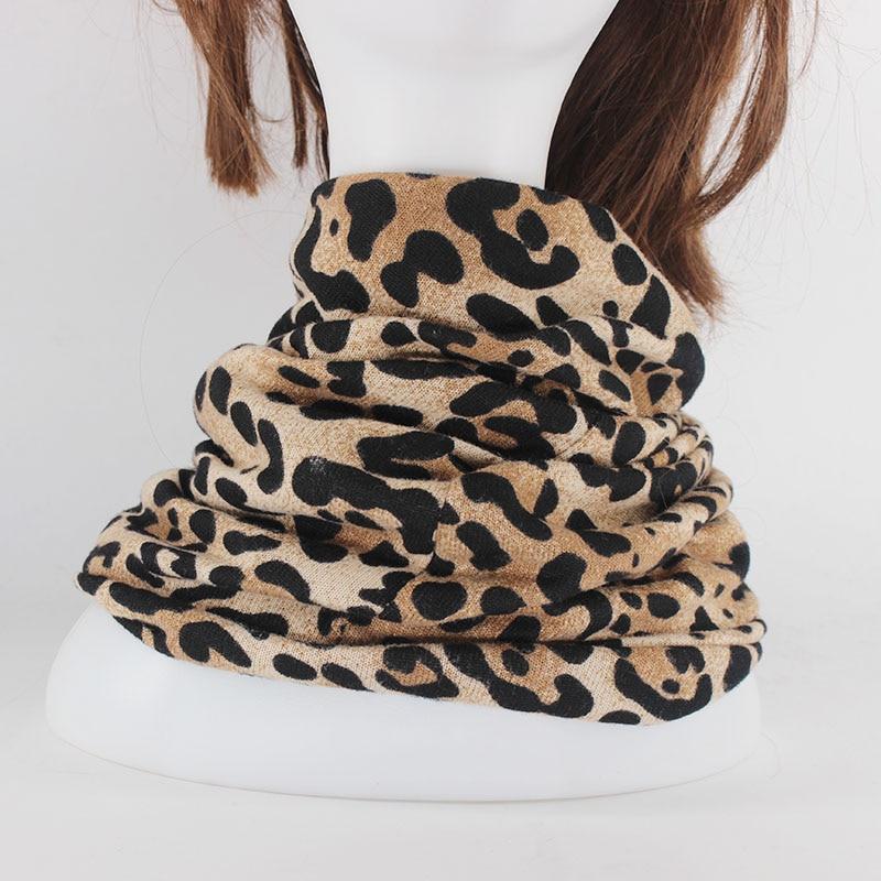Hip-hop Leopard Print Cotton Beanie, Skullie or Scarf-Hats-Innovato Design-White-Innovato Design