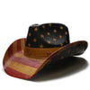 American Flag Cowboy Hat with Adjustable Strap-Hats-Innovato Design-Red and Khaki-Innovato Design