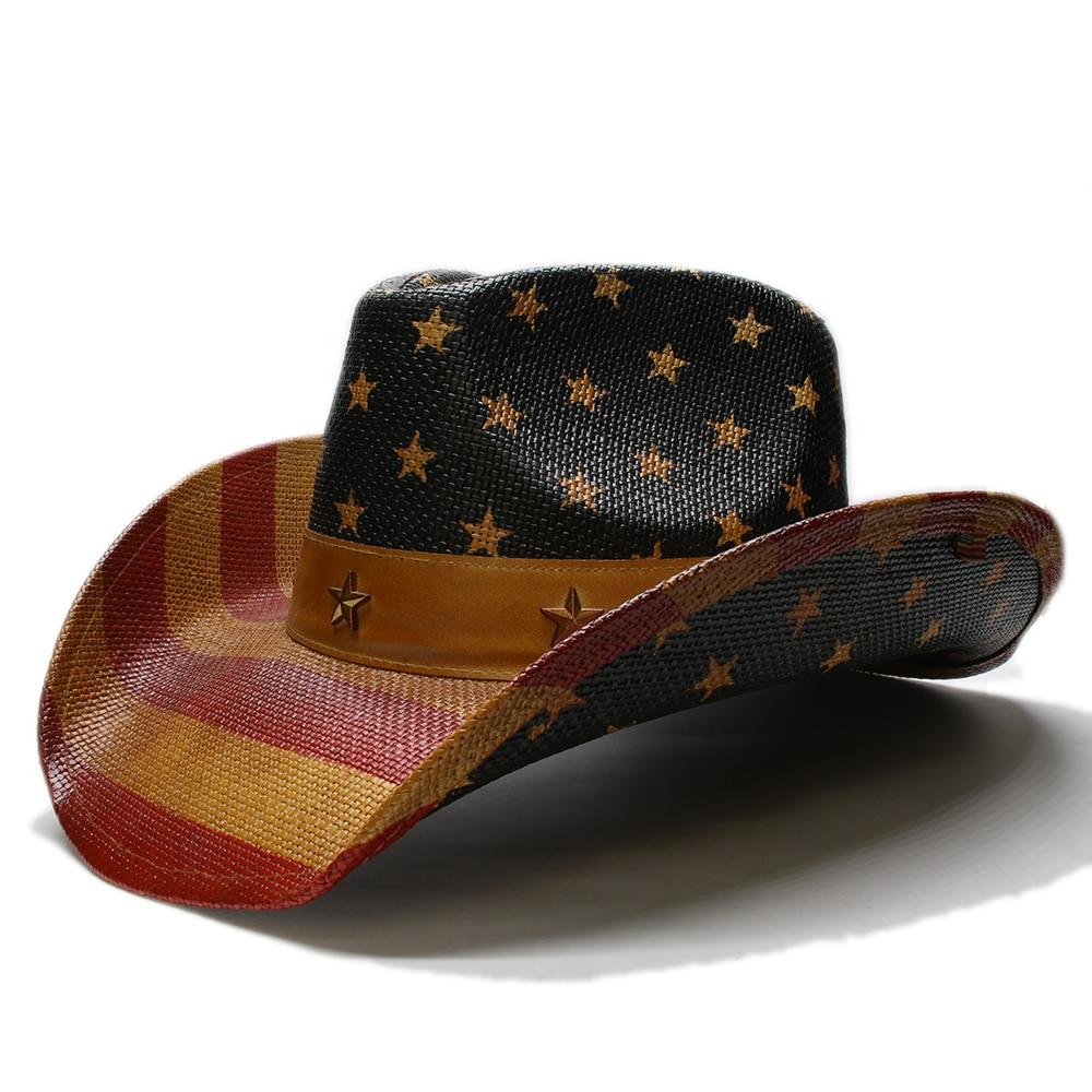 American Flag Cowboy Hat with Adjustable Strap-Hats-Innovato Design-Red and Khaki-Innovato Design