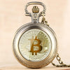 Stainless Steel Pocket Watch with Bitcoin Design - InnovatoDesign
