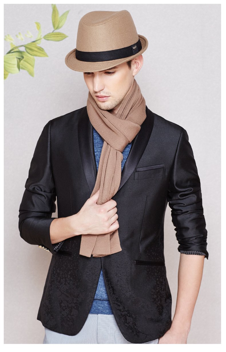 Elegant Wide Brim Wool Felt Fedora Trilby Hat with Black Hatband-Hats-Innovato Design-Brown-Innovato Design