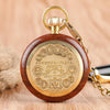 Vintage Gold & Red Wood Pocket Watch with Roman Numbers - InnovatoDesign