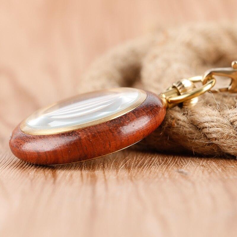 Vintage Gold & Red Wood Pocket Watch with Roman Numbers-Pocket Watch-Innovato Design-Innovato Design