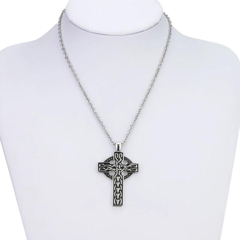 Vintage Celtic Cross 316L Stainless Steel Pendant Necklace-Necklaces-Innovato Design-Innovato Design