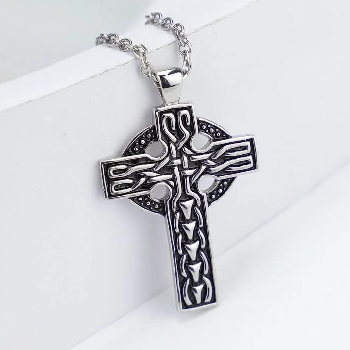 Vintage Celtic Cross 316L Stainless Steel Pendant Necklace-Necklaces-Innovato Design-Innovato Design