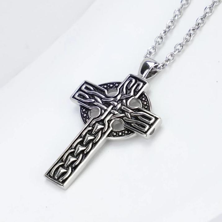 Vintage Celtic Cross 316L Stainless Steel Pendant Necklace-Necklaces-Innovato Design-Innovato Design