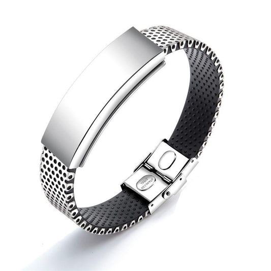 Custom Engrave Stainless Steel Magnet Bracelet-Bracelets-Innovato Design-Innovato Design