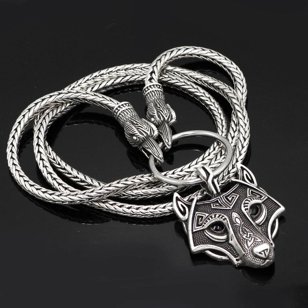 Odin's Raven with Thor's Hammer Pendant Chain Necklace-Necklaces-Innovato Design-Axe-27.5-Innovato Design