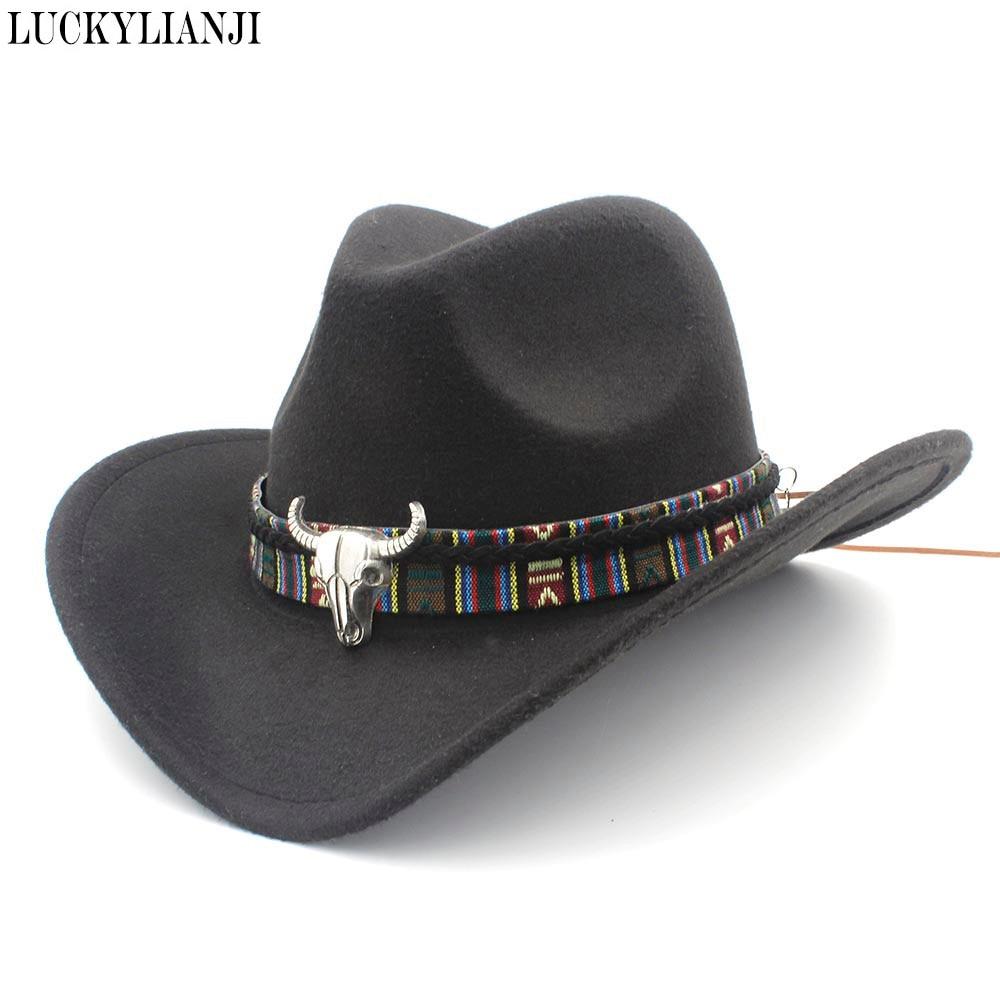 Metal Bull Skull Cowboy Hat with Colorful Patterned Band-Hats-Innovato Design-Beige-Innovato Design