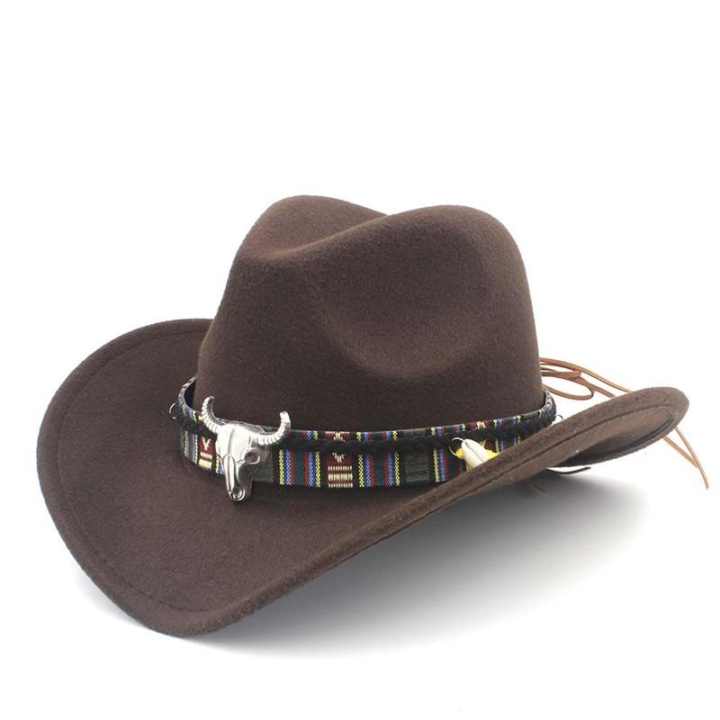 Metal Bull Skull Cowboy Hat with Colorful Patterned Band-Hats-Innovato Design-Beige-Innovato Design