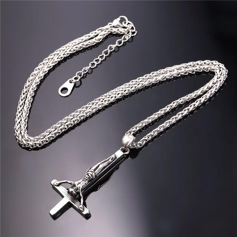 Upside Down/ Inverted of St. Peter Cross Pendant Necklace-Necklaces-Innovato Design-Silver-Innovato Design