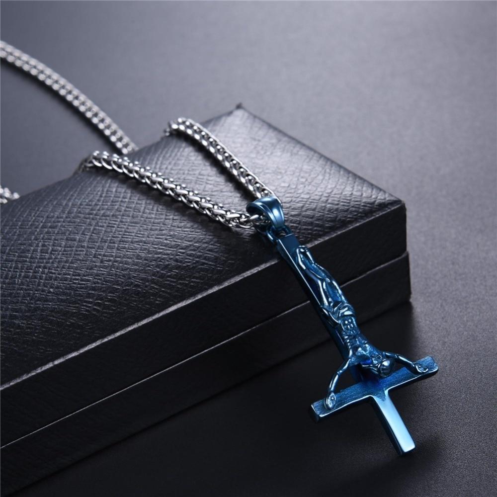 Upside Down/ Inverted of St. Peter Cross Pendant Necklace-Necklaces-Innovato Design-Silver-Innovato Design