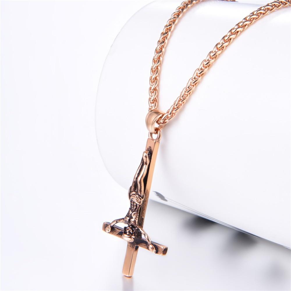Upside Down/ Inverted of St. Peter Cross Pendant Necklace-Necklaces-Innovato Design-Silver-Innovato Design