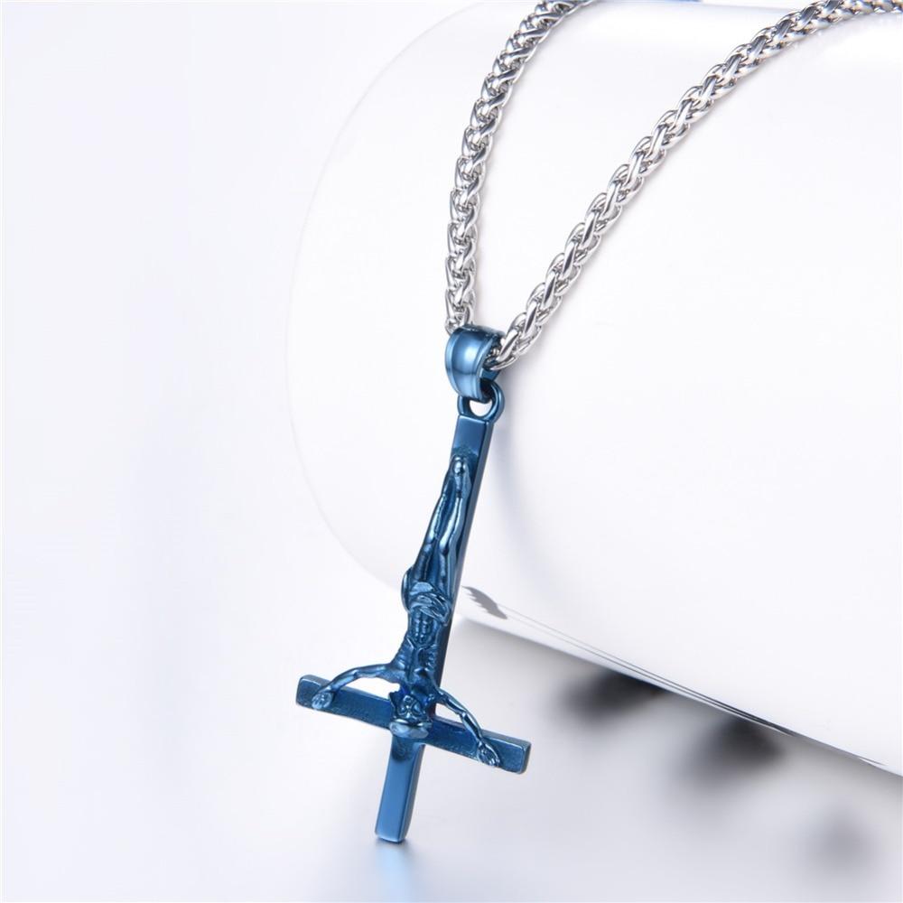 Upside Down/ Inverted of St. Peter Cross Pendant Necklace-Necklaces-Innovato Design-Silver-Innovato Design