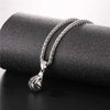 Metallic Hand on Basketball Pendant and Chain Necklace-Necklaces-Innovato Design-Silver-Innovato Design