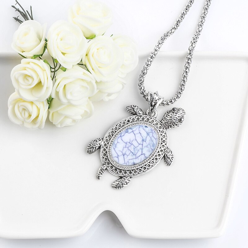 Tortoise Turtle Necklace, Bracelet & Earrings Vintage Jewelry Set-Jewelry Sets-Innovato Design-White-Innovato Design