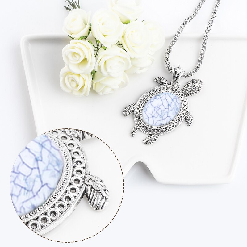 Tortoise Turtle Necklace, Bracelet & Earrings Vintage Jewelry Set-Jewelry Sets-Innovato Design-White-Innovato Design