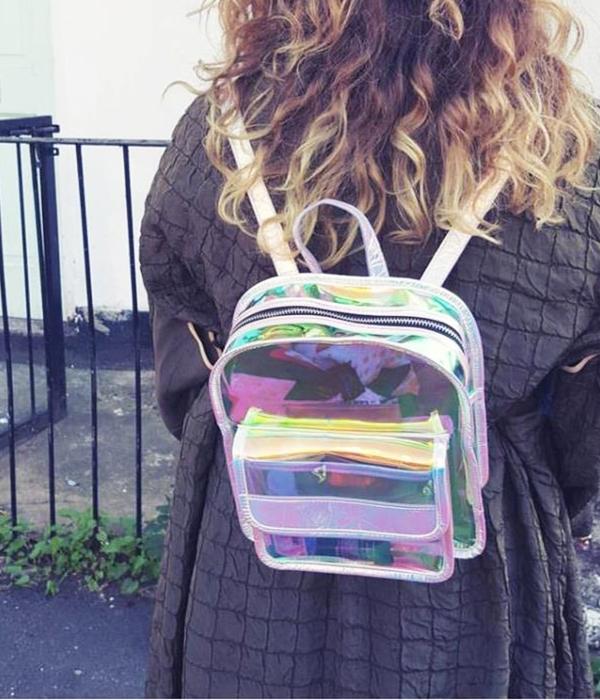 Transparent Hologram Backpack for Teenage Girls-clear backpack-Innovato Design-Laser-Innovato Design
