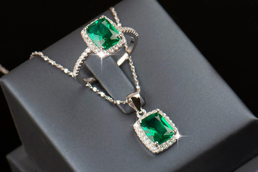 Natural Crystal Necklace & Ring Fashion Wedding Jewelry Set-Jewelry Sets-Innovato Design-5-Innovato Design