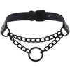 Black Chain Choker Collar Leather Gothic Punk Harajuku Necklace-Necklace-Innovato Design-Nude-Innovato Design