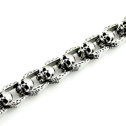 Men’s Stainless Steel Charm Gothic Skull Bracelet-Skull Bracelet-Innovato Design-Innovato Design