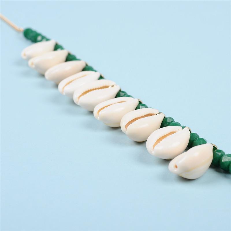 Stone Beaded Choker with Dangling Puka Shells-Necklaces-Innovato Design-Light Yellow-Innovato Design