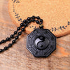 Black Obsidian Yin & Yang Crystal Stone Necklace-Necklaces-Innovato Design-Innovato Design