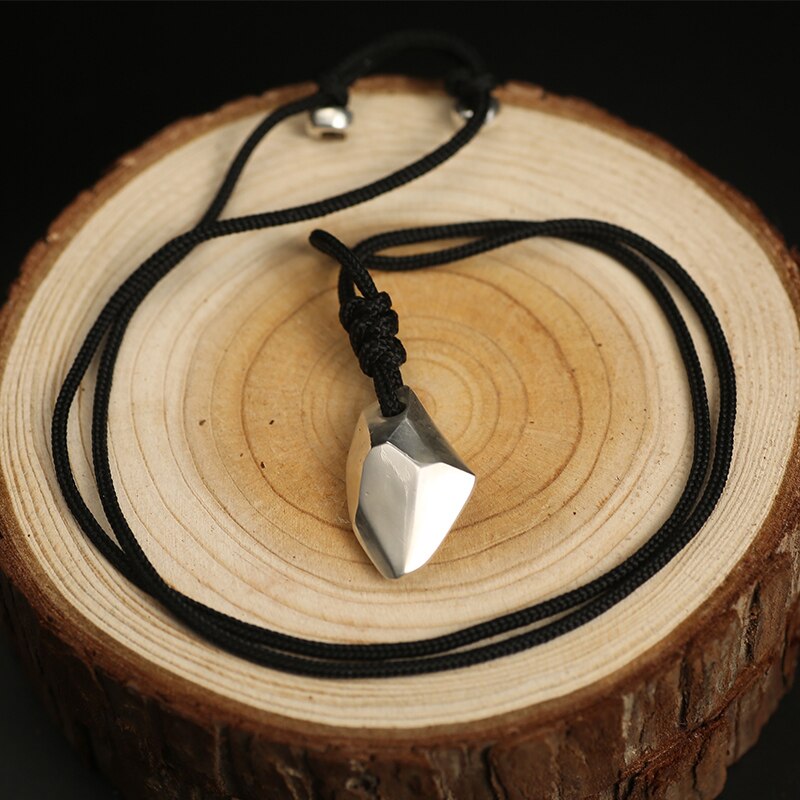 Geometric Shape 925 Sterling Silver Fashion Pendant Necklace-Gothic Necklaces-Innovato Design-Innovato Design