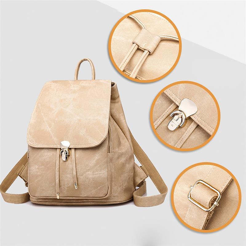 Vintage Faux Leather 36 to 55 Litre Backpack with Free Size Pouch for Women-Denim Backpacks-Innovato Design-Blue-Innovato Design