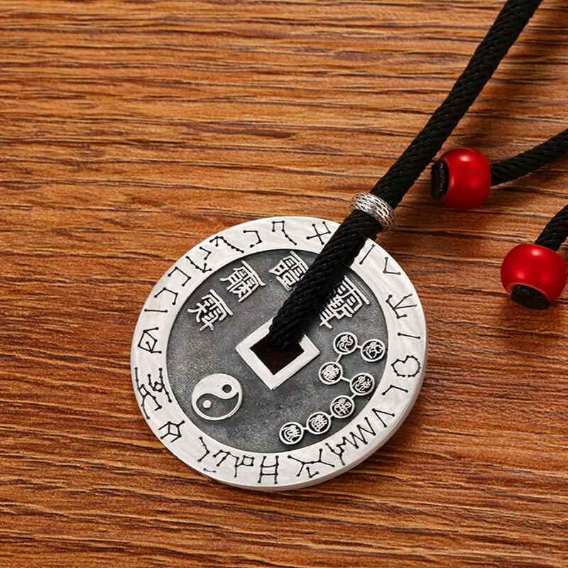 Round Big Dipper Tai Chi 925 Sterling Silver Handmade Vintage Punk Rock Pendant-Necklaces-Innovato Design-Innovato Design