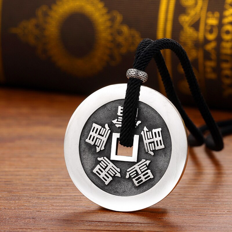 Round Big Dipper Tai Chi 925 Sterling Silver Handmade Vintage Punk Rock Pendant-Necklaces-Innovato Design-Innovato Design