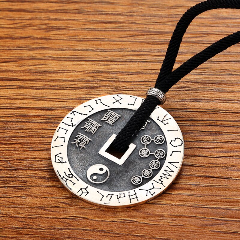 Round Big Dipper Tai Chi 925 Sterling Silver Handmade Vintage Punk Rock Pendant-Necklaces-Innovato Design-Innovato Design