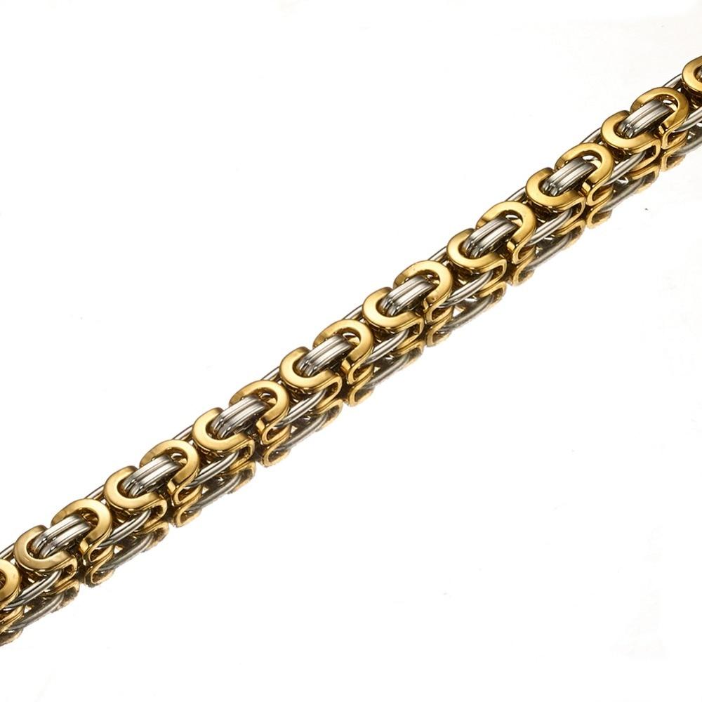 Men’s Stainless Steel Two-Tone Jesus Cross Pendant on Byzantine Chain Necklace-Necklaces-Innovato Design-Silver-20inch-Innovato Design