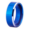 8mm Classic Colored and Beveled Tungsten Wedding Ring