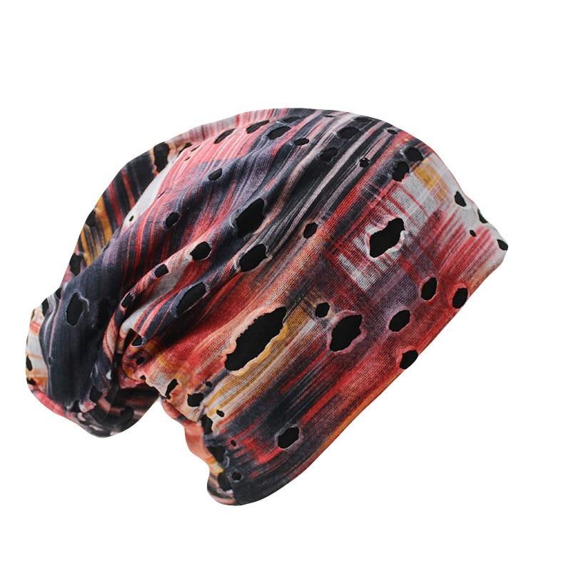 Hip-hop Geometric Hole-printed Beanie, Knit Hat or Skullie-Hats-Innovato Design-Green White Black-Innovato Design