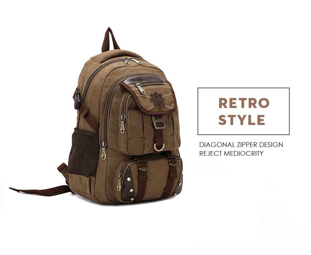 Large Canvas and Leather Travel Backpack in 3 Colors-Backpacks-Innovato Design-Navy-Innovato Design
