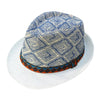 Blue & Orange Belt Straw Panama Hat