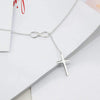 925 Sterling Silver Cross Pendant with Sideways Infinity Symbol Chain Necklace - InnovatoDesign