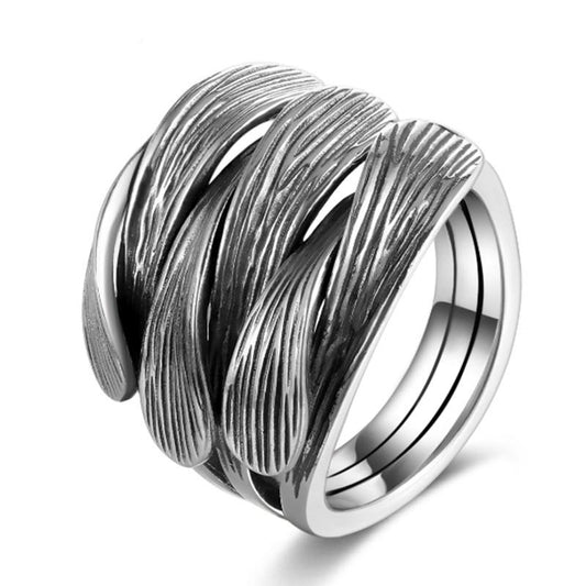 Intertwine 925 Sterling Silver Adjustable Vintage Punk Rock Ring-Rings-Innovato Design-Innovato Design