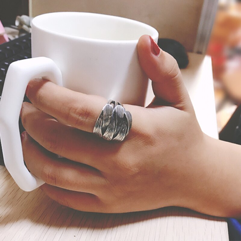 Intertwine 925 Sterling Silver Adjustable Vintage Punk Rock Ring-Rings-Innovato Design-Innovato Design