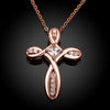 Twisted Knot Cross with Crystals Pendant and Infinity Necklace - InnovatoDesign