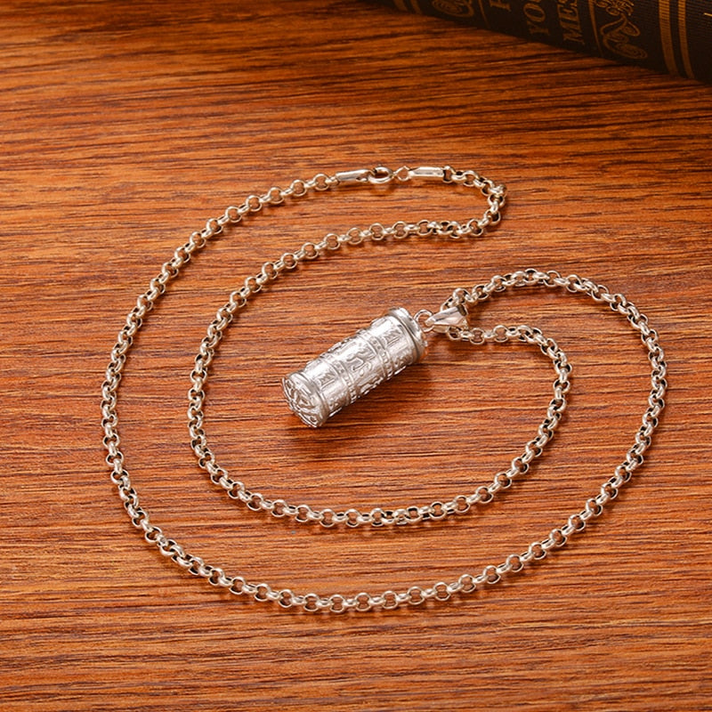 Six Words Mantra 925 Sterling Silver Pendant Necklace-Necklaces-Innovato Design-21.65in-Innovato Design