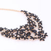 Gold-Plated Rhinestone and Crystal Flower Necklace & Earrings Wedding Jewelry Set
