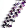 Purple Stone Beaded Rosary with Silver Cross-Necklaces-Innovato Design-Innovato Design