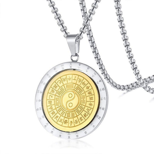 Rotatable Yin & Yang Bagua Stainless Steel Protection Gold & Silver Charm - InnovatoDesign