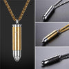 Stainless Steel Two-tone Bullet Pendant Necklace - InnovatoDesign